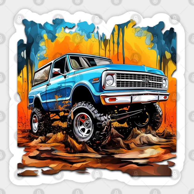 Off-Road Adventure: Chevy K5 Blazer Pop Art Sticker by Spearhead Ink